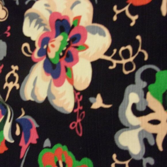 Boden Sz. 8 8R Straight Skirt Black Colorful Floral Pattern Cotton Blend Stretch - Picture 4 of 6